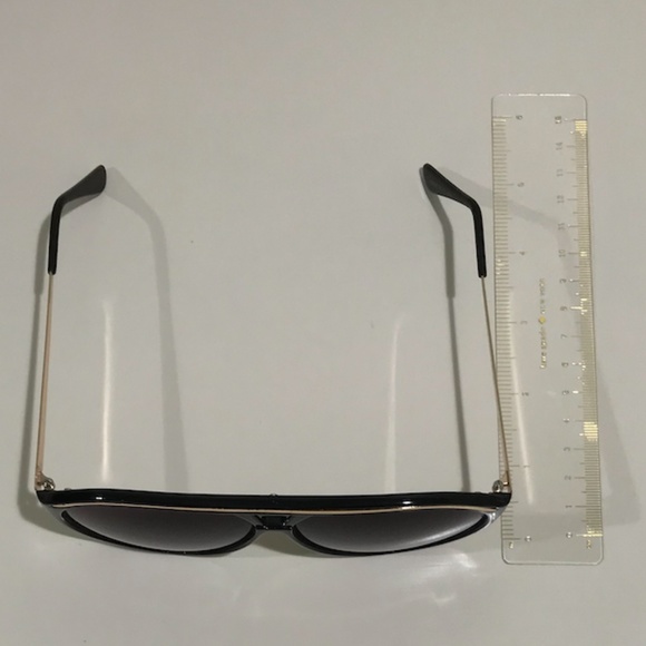 Oversized Aviator Black-Gold Sunglasses main image 4